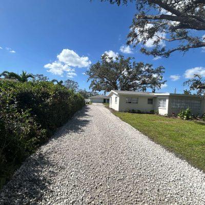 Hardscaping services of a gravel driveway