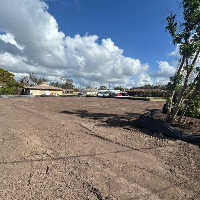 Soil graded and prepped for land development.
