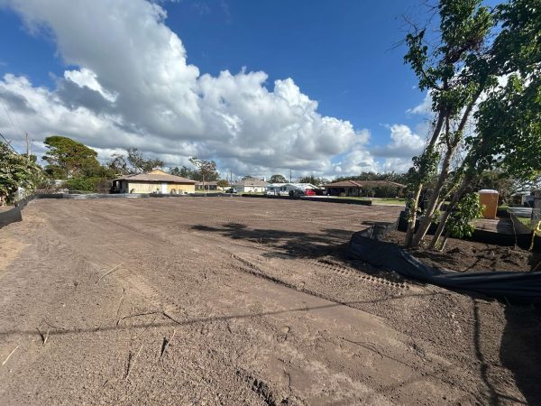 Soil graded and prepped for land development.