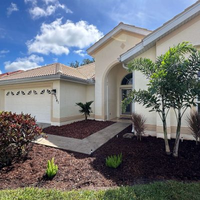 Front yard landscape design increased curb appeal.